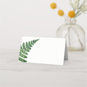 Hochzeit von grünem Farn. Botanischer Wald Platzkarte