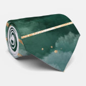 Hochzeit von grünen und geometrischen Wasserfarben Krawatte (Gerollt)