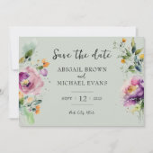 Hochzeit von grüner Blüte Save The Date (Vorderseite)