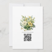 Hochzeit von Grüntönen und Golden Floral Einladung (Rückseite)