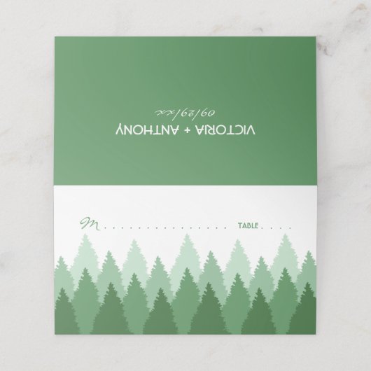 Hochzeit von Grünwald Platzkarte (Außenseite Aufgefaltet)