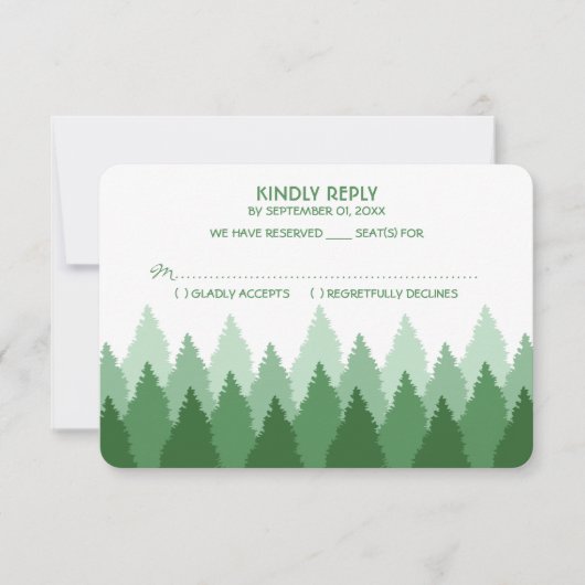 Hochzeit von Grünwald RSVP Karte (Vorderseite)