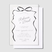 Hochzeit von Hand Drawn Bow Ribbon Sketch Pergament Einladungen (Versetzt)