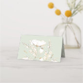 Hochzeit von handgezogenen Wildblumen Platzkarte (Rückseite)