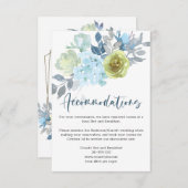Hochzeit von hellblaugelben grünen Blumen Begleitkarte (Vorne/Hinten)