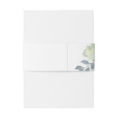 Hochzeit von hellblaugelben grünen Blumen Einladungsbanderole (Rückseitenbeispiel)