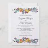 Hochzeit von hellen Blumen Einladung (Vorderseite)