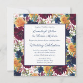 Hochzeit von hellen Wasserfarben-Blumenmuster Einladung (Vorderseite)