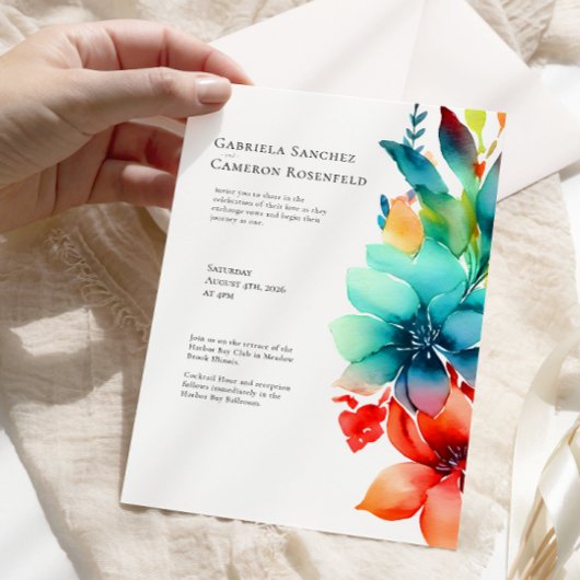 Hochzeit von hellen Wasserfarben Einladung