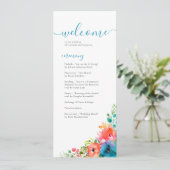 Hochzeit von hellen Wasserfarben Programm (Stehend Vorderseite)