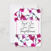 Hochzeit von hellrosa, floralfarbenem Wasser Dankeskarte (Vorderseite)