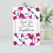 Hochzeit von hellrosa, floralfarbenem Wasser Dankeskarte (Stehend Vorderseite)