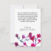 Hochzeit von hellrosa, floralfarbenem Wasser Dankeskarte (Rückseite)