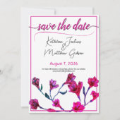Hochzeit von hellrosa, floralfarbenem Wasser Save The Date (Vorderseite)
