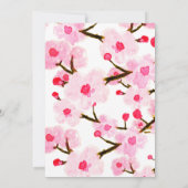 Hochzeit von hellrosa Kirschblüten Einladung (Rückseite)