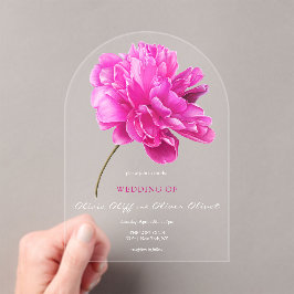 Hochzeit von hellrosa Peony Acryleinladungen
