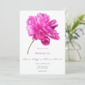 Hochzeit von hellrosa Peony Einladung (Stehend Vorderseite)