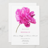 Hochzeit von hellrosa Peony Einladung (Vorne/Hinten)