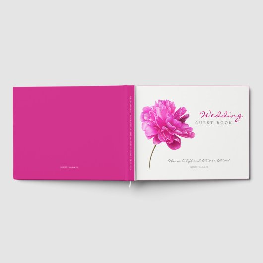 Hochzeit von hellrosa Peony Gästebuch (Voll)