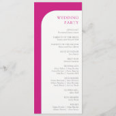 Hochzeit von hellrosa Peony Programm (Rückseite)