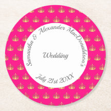 Hochzeit von hellrosa und goldener Krone