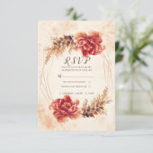 Hochzeit von Herbst Gewürzflora RSVP Karte (Stehend Vorderseite)