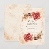 Hochzeit von Herbst Gewürzflora RSVP Karte (Vorne/Hinten)