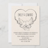 Hochzeit von Herz-Tauben Einladung (Vorderseite)