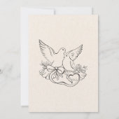 Hochzeit von Herz-Tauben Einladung (Rückseite)