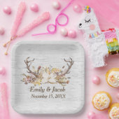 Hochzeit von Hirschantlern auf Birch Pappteller (Party)