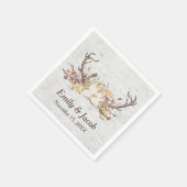 Hochzeit von Hirschantlern auf Birch Serviette (Ecke)