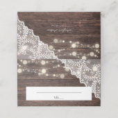 Hochzeit von Holz, Spitzen und Lichtern Platzkarte (Außenseite Aufgefaltet)