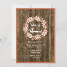 Hochzeit von Holz und Blumenkranz