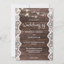 Hochzeit von Holz und Spitzen