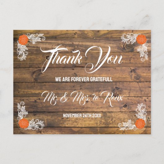 Hochzeit von Holz und Wildblume Postkarte (Vorderseite)