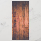 Hochzeit von Holzsaitenlicht Menükarte (Rückseite)