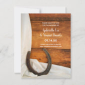Hochzeit von Horseshoe und Satin-Western speichern Save The Date (Vorderseite)
