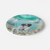 Hochzeit von hübschem Foto Pappteller (Schrägansicht)