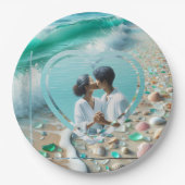 Hochzeit von hübschem Foto Pappteller (Vorderseite)