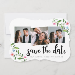 Hochzeit von hübschen Blumen und Dosen Save The Date