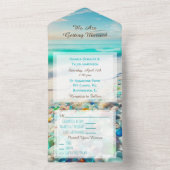 Hochzeit von hübschen Meeres- und Meergläsern All In One Einladung (Innen Boden)