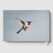 Hochzeit von Hummingvogel und Hibiskus | Blau Gästebuch (Rückseite)