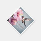 Hochzeit von Hummingvogel und Hibiskus | Blau Serviette (Ecke)