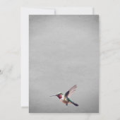 Hochzeit von Hummingvogel und Hibiskus | Grau Einladung (Rückseite)