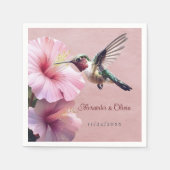 Hochzeit von Hummingvogel und Hibiskus | Pink Serviette (Vorderseite)