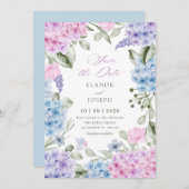 Hochzeit von Hydrangea Save The Date (Vorne/Hinten)