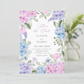 Hochzeit von Hydrangea Save The Date (Stehend Vorderseite)
