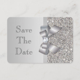 Hochzeit von Imitaten Silver Sequins Bow Save the Save The Date