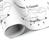 Hochzeit von individuellen Namen Geschenkpapier (Rolleneckpunkt)