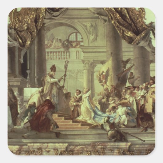 Hochzeit von Kaiser Frederick Barbarossa Quadratischer Aufkleber (Vorderseite)